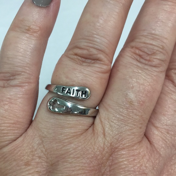 Adjustable Faith Cross Cut Out Ring - Picture 4 of 4